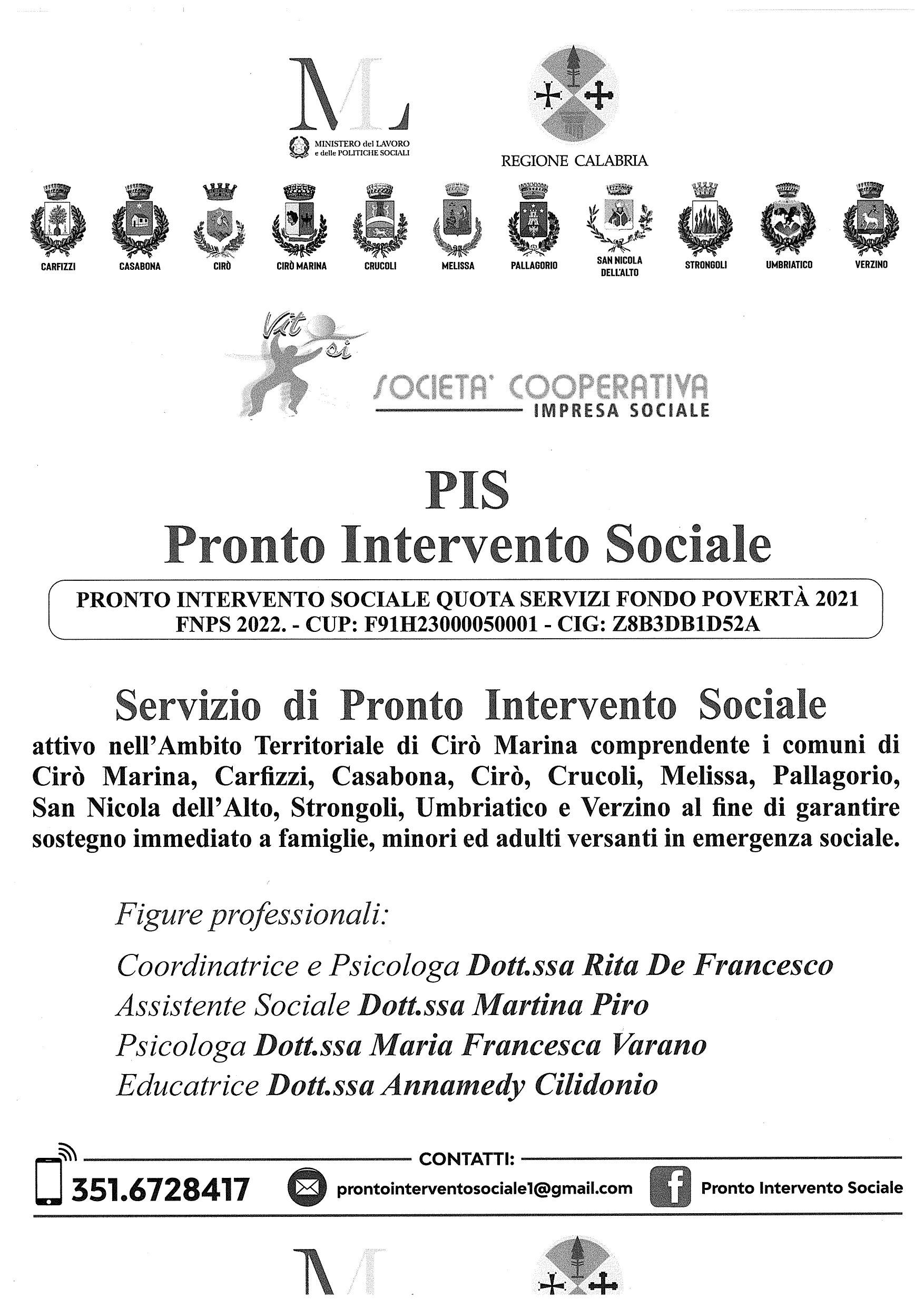PIS - PRONTO INTERVENTO SOCIALE